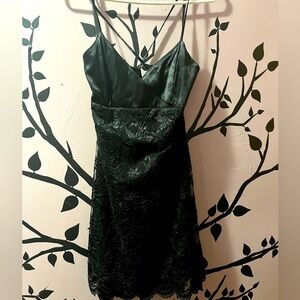 Xoxo black satin and lace women’s size 7 cocktail dress short